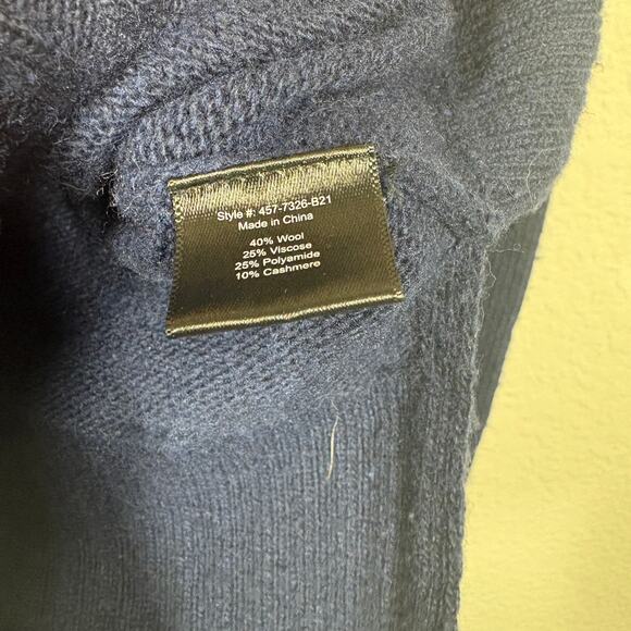 Jenni Kayne XS Everyday Wool Cashmere Knit Sweater Blue Crew Neck Long Sleeves - Picture 7 of 9